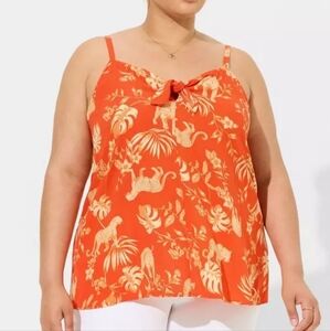 Torrid Orange Animal Print Tropical Tank Top Size 2 (18/20) NWT